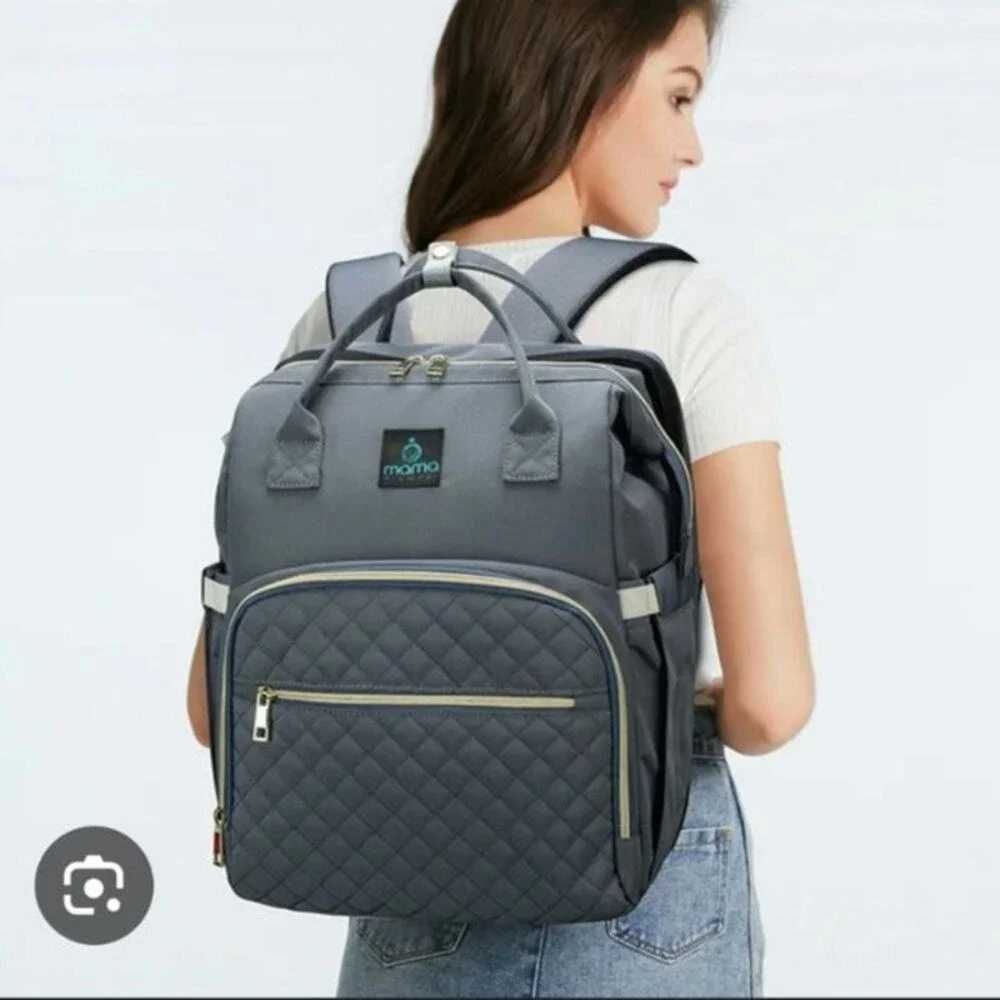 Mama Glamour Convertable Diaper Bag Waterproof Backpack with Charger - Picture 5 of 15